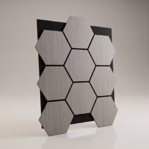Grey hexagon acoustic wall panel