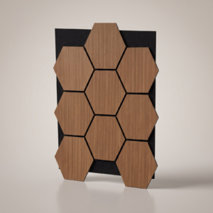 Oak hexagon acoustic wall panel